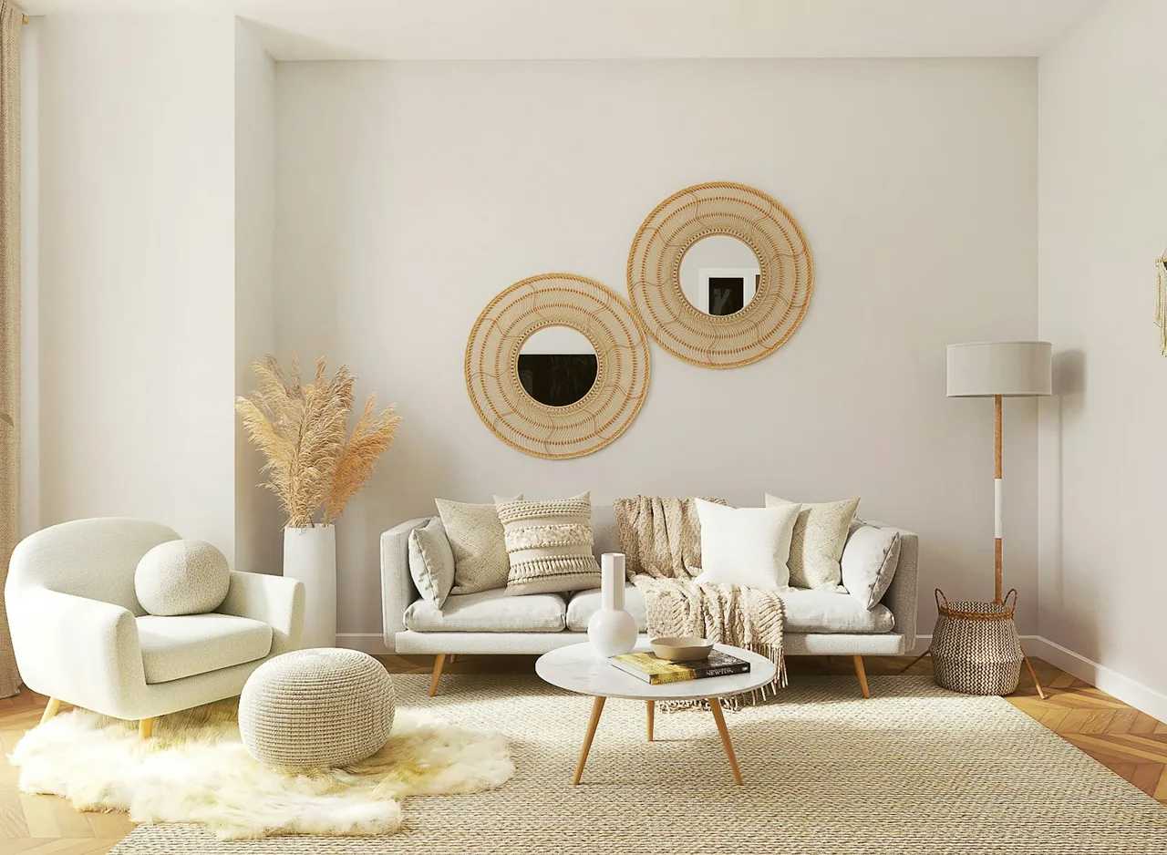 Painel decorativo em gesso com textura em parede de destaque